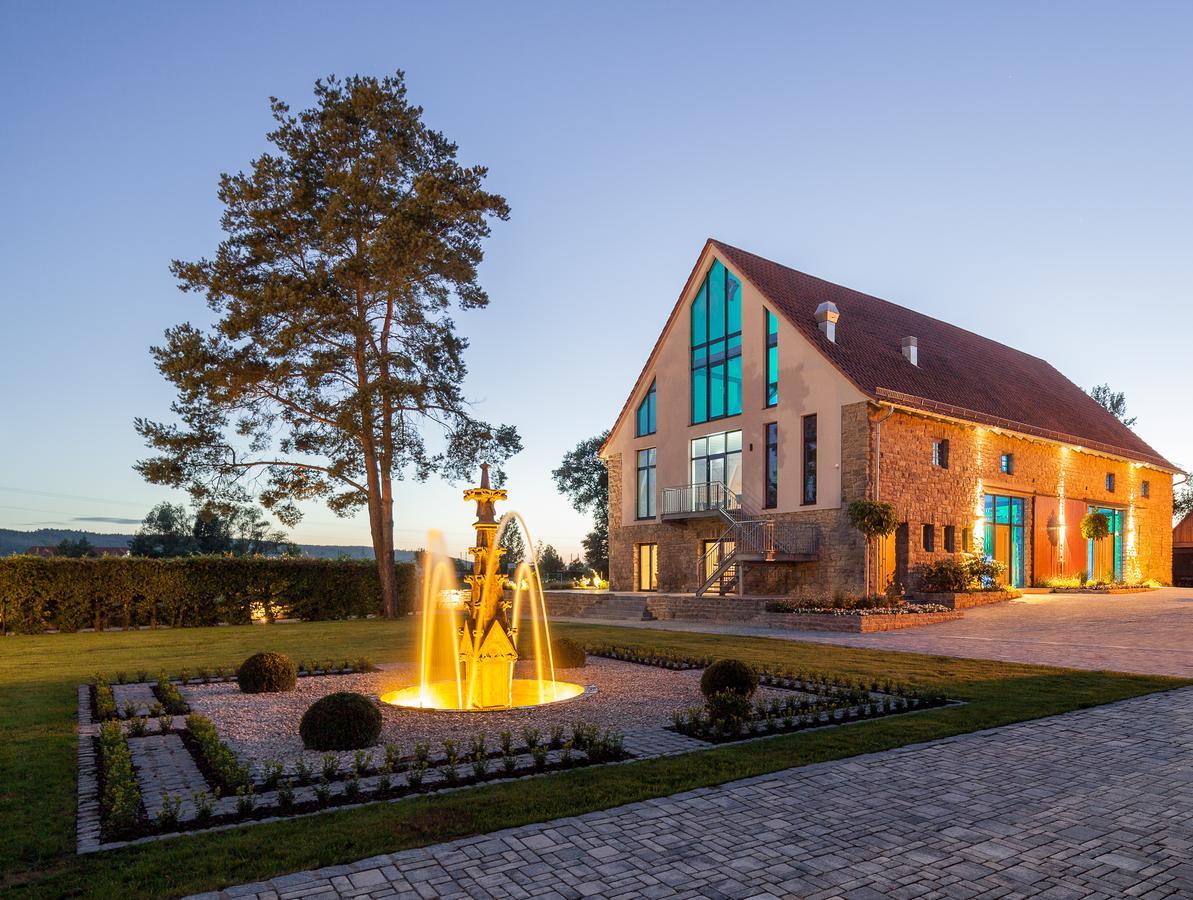 Hotel Dorfmuehle Lehrberg Exteriör bild